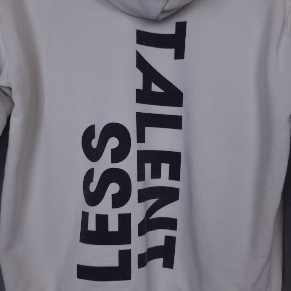 Talentless Mens Spellout Graphic Hoodie Sz Small Streetwear White Black Pullover - Picture 6 of 10